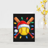 WeihnachtsSoftball Xmas Weihnachtsmann Mens Mäzen  Karte (Gelbe Blume)
