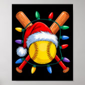 WeihnachtsSoftball Xmas Weihnachtsmann Mens Mäzen Poster (Vorne)