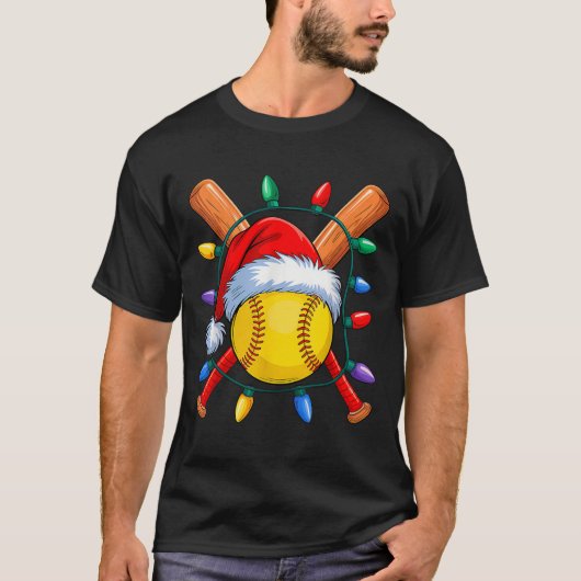 WeihnachtsSoftball Xmas Weihnachtsmann Mens Mäzen T-Shirt (Vorderseite)