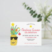 Weihnachtssommer Ananas-Party Einladung (Stehend Vorderseite)