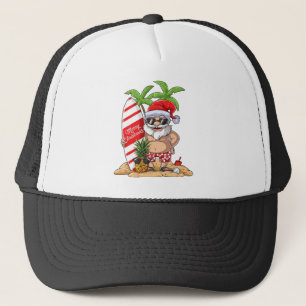 Weihnachtssommer-Brandung Hawai Sankt hawaiische Truckerkappe
