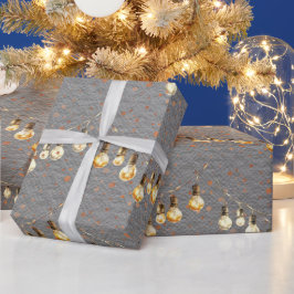 Weihnachtssommer mit Streichelleuchten Goldener Sc Geschenkpapier