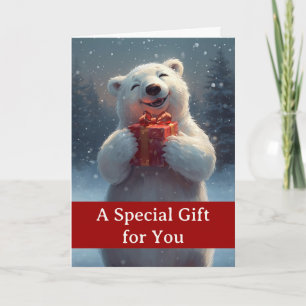 Weihnachtssondergeschenk für dich mit Eisbär Karte
