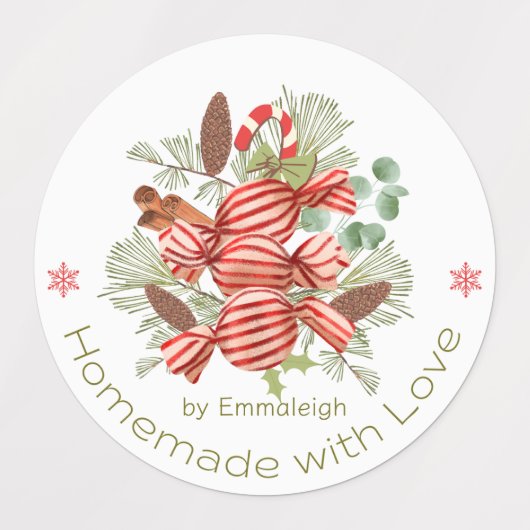 Weihnachtssongs Eigenhändige Liebe Food Etiketten (Design 1)