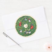 Weihnachtssongvogelkrüge Runder Aufkleber (Umschlag)