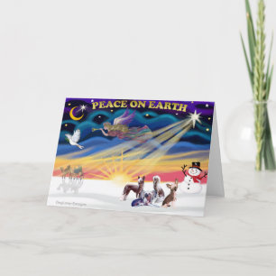 Weihnachtssonne - Chinesische Cresteds (vier) Feiertagskarte