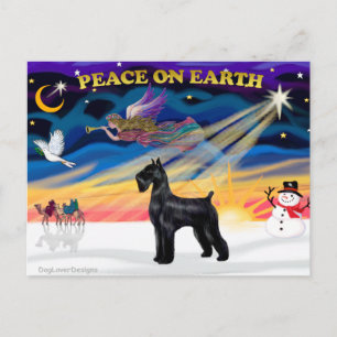 Weihnachtssonne - Schnauzer (Schwarzer Riese) Feiertagspostkarte