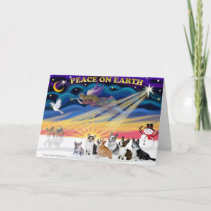 Weihnachtssonne - Walisische Korgien (sechs) Feiertagskarte