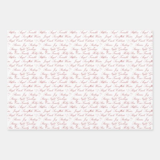 Weihnachtssortiment Roter Glitzer Geschenkpapier Set (Vorderseite)