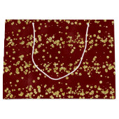 Weihnachtssparkle - Burgund & Gold Glitzer Große Geschenktüte (Vorderseite)