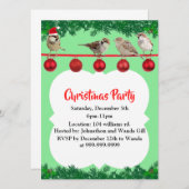 WeihnachtsSparrow Personalisiert Einladung (Vorne/Hinten)