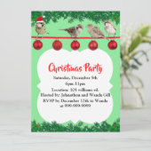 WeihnachtsSparrow Personalisiert Einladung (Stehend Vorderseite)