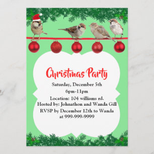WeihnachtsSparrow Personalisiert Einladung