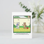 Weihnachtsspaß: Bärn-Cartoon Feiertagspostkarte (Stehend Vorderseite)