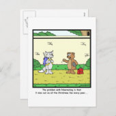 Weihnachtsspaß: Bärn-Cartoon Feiertagspostkarte (Vorne/Hinten)