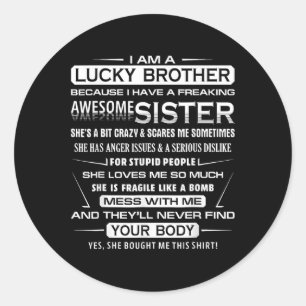 Weihnachtsspaß für Bruder von Schwester 1 Runder Aufkleber