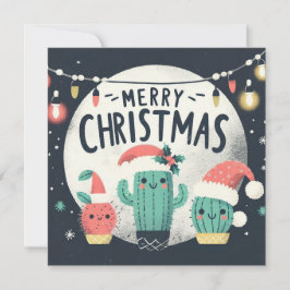 Weihnachtsspass gepotted Santa Cactus Pflanze Feiertagskarte
