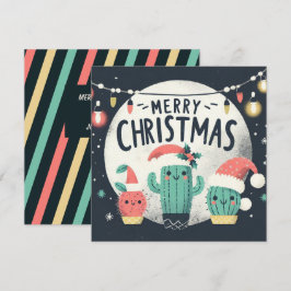 Weihnachtsspass gepotted Santa Cactus Pflanze Feiertagskarte