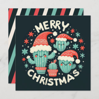 Weihnachtsspass gepotted Santa Cactus Pflanze Feiertagskarte