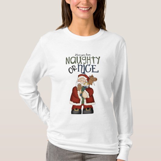 Weihnachtsspaß Sankt frecher oder Nizza T-Shirt (Vorderseite)