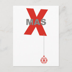 Weihnachtsspaß - Xmas-Schrift & Christbaumschmuck  Feiertagspostkarte