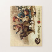 Weihnachtsspaziergang mit dem Hund Puzzle (Vertikal)