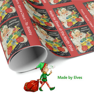 Weihnachtsspecial mit Namen des Kindes Weihnachtsm Geschenkpapier