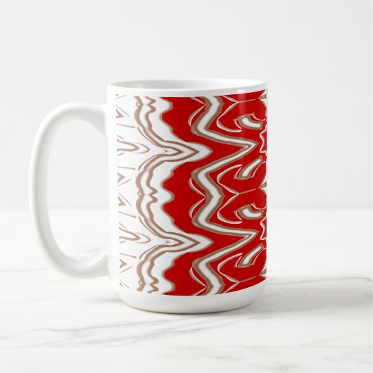 Weihnachtsspezial Rot und Weiß nahtlose Muster Kaffeetasse (Links)