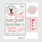 Weihnachtsspeziallieferung mit Namen Aufkleber (Blatt)