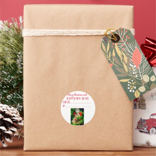 Weihnachtsspeziallieferung vom Weihnachtsmann Runder Aufkleber (Feiertag)