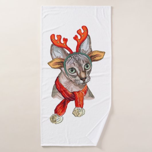 Weihnachtssphynx Badehandtuch (Badehandtuch)