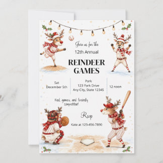 Weihnachtsspiel Einladung für die Familie, Festlic