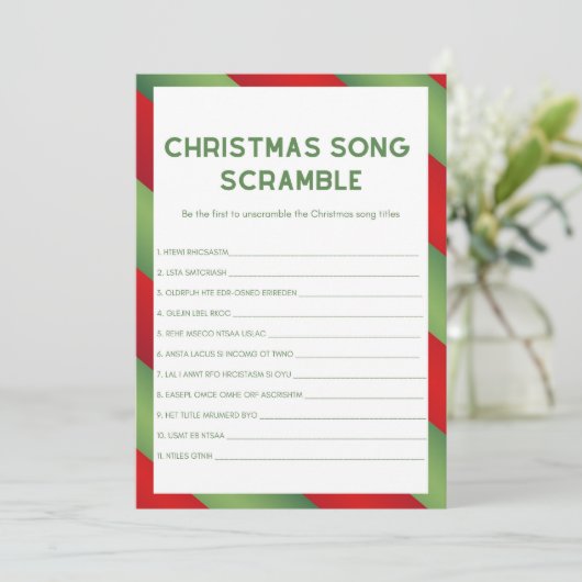 Weihnachtsspiel - nicht bearbeitbar - einladung (Stehend Vorderseite)