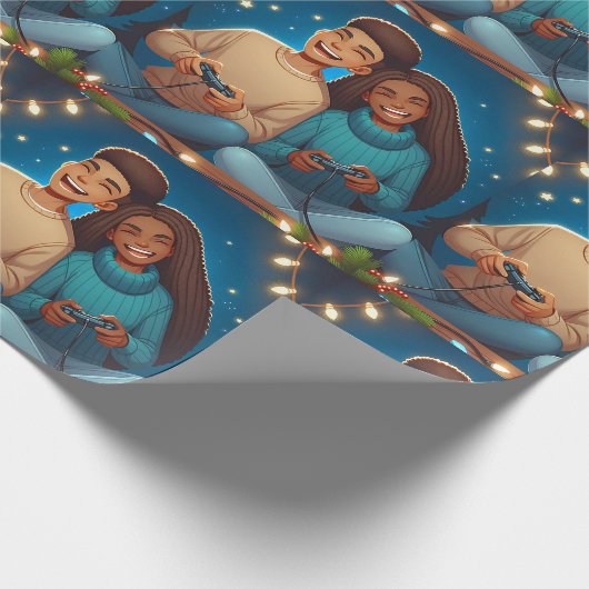 Weihnachtsspiele Nacht - Weihnachtswrapping Paper Geschenkpapier (Ecke)