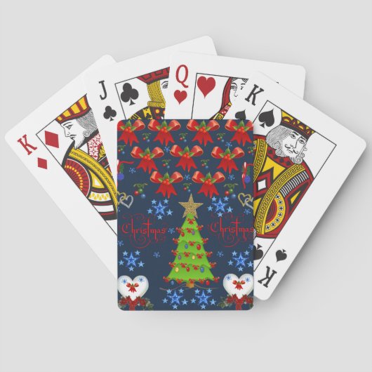 Weihnachtsspielkartendeck dunkelblau spielkarten (Rückseite)