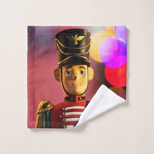 Weihnachtsspielsoldat Figur SlipperyJoe Gay pri Badhandtuch Set (Waschlappen)