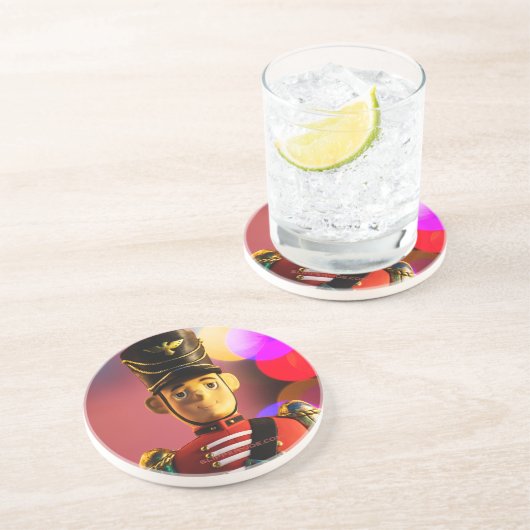 Weihnachtsspielsoldat Figur SlipperyJoe Gay pri Getränkeuntersetzer (Seite)