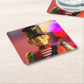 Weihnachtsspielsoldat Figur SlipperyJoe Gay pri Rechteckiger Pappuntersetzer (angewinkelt)