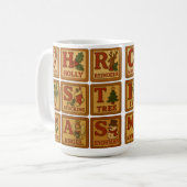 Weihnachtsspielzeug aus Holz Kaffeetasse (Vorderseite Links)