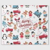 Weihnachtsspielzeug Elves Weihnachtswrapping Papie Geschenkpapier (Flach)