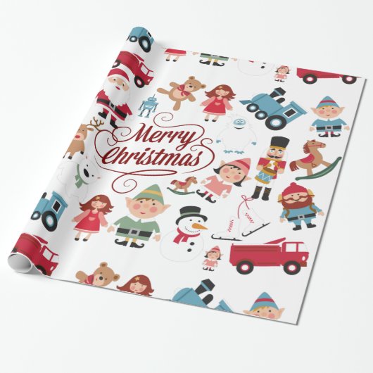 Weihnachtsspielzeug Elves Weihnachtswrapping Papie Geschenkpapier (Ungerollt)