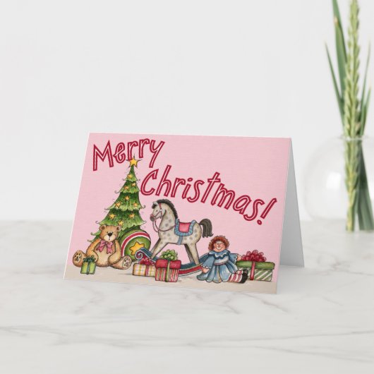 Weihnachtsspielzeug Feiertagskarte (Vorderseite)