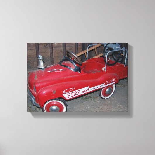 Weihnachtsspielzeug-Feuerwagen Wagon Leinwanddruck (Vorderseite)