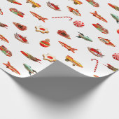 Weihnachtsspielzeug für Vintage Science Fiction Geschenkpapier (Ecke)