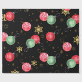 Weihnachtsspielzeug Golden Snowflakes Umschlagpapi Geschenkpapier (Flach)