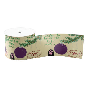 Weihnachtsspielzeug! Kitty-Paw-Ornament auf Baumzw Ripsband