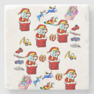 Weihnachtsspielzeug Marmorstein Untersetzer, Santa Steinuntersetzer