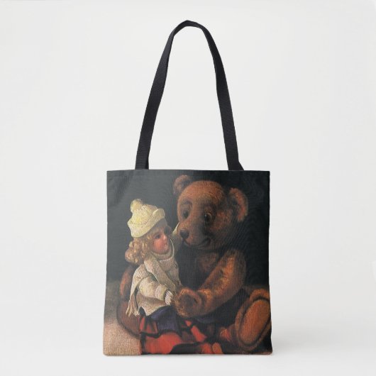 Weihnachtsspielzeug, Puppe und ein Teddybär Tasche (Vorderseite)