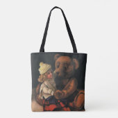 Weihnachtsspielzeug, Puppe und ein Teddybär Tasche (Rückseite)