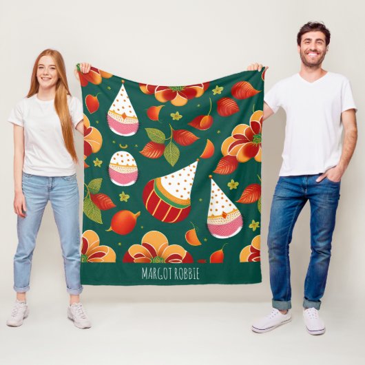 Weihnachtsspielzeug-Retro-Muster Fleecedecke (Beispiel)